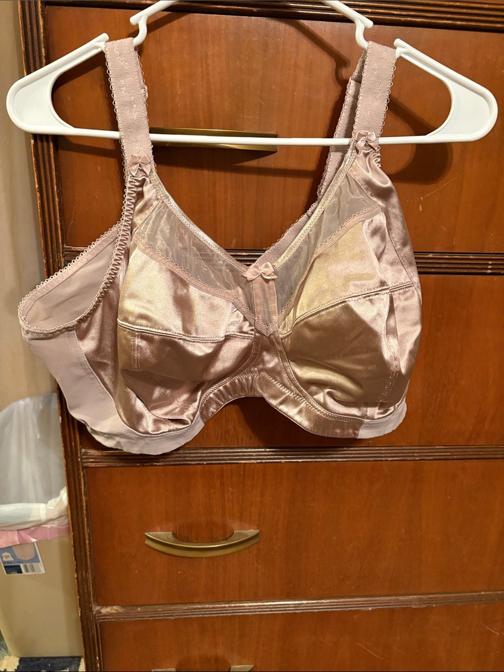 Goddess Satin Full Coverage Bra in Blush